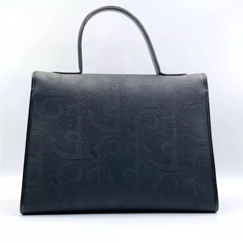 Christian Dior Black Trotter Coated Canvas Top Handle Bag - Picture 2 of 9
